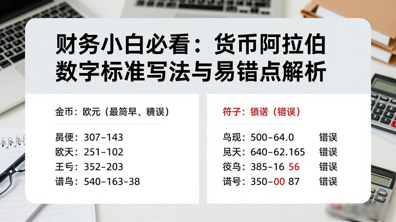 财务小白必看：货币阿拉伯数字标准写法与易错点解析