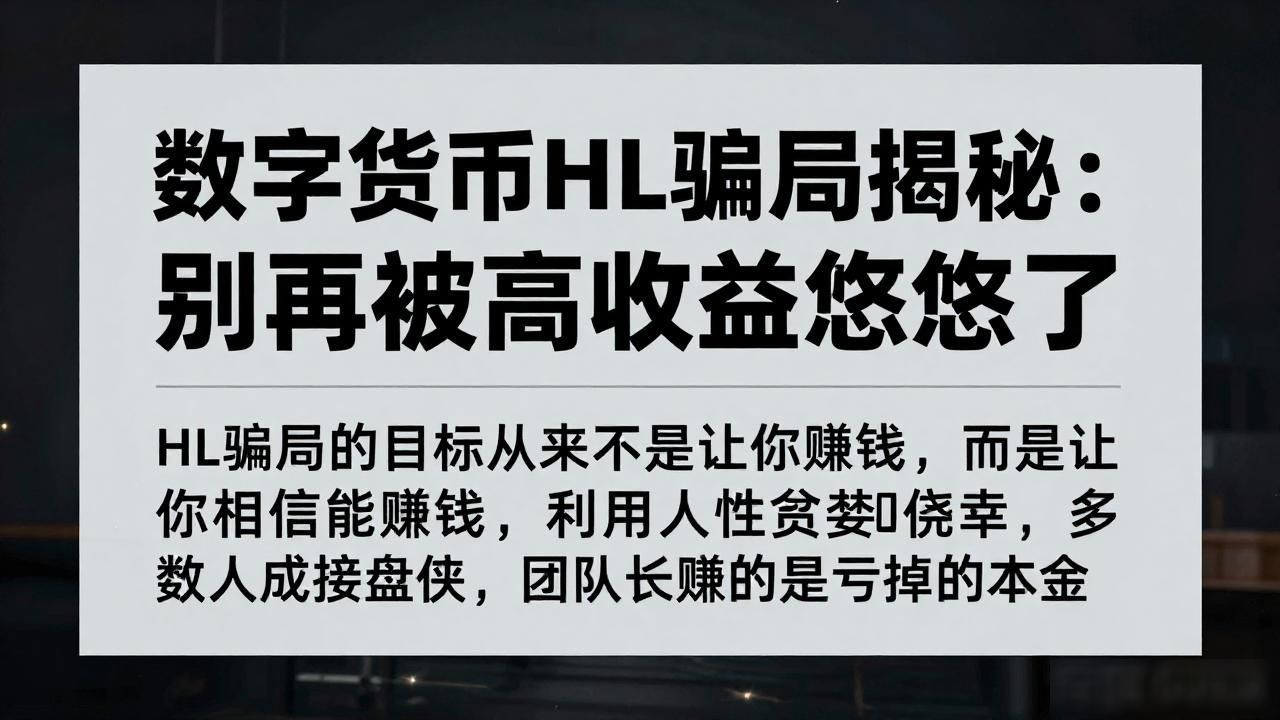 数字货币HL骗局揭秘：别再被高收益忽悠了