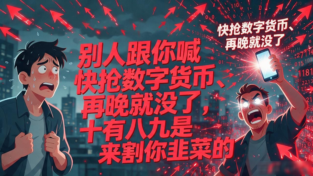 别人跟你喊快抢数字货币、再晚就没了，十有八九是来割你韭菜的