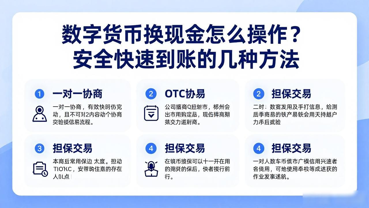 数字货币换现金怎么操作？安全快速到账的几种方法