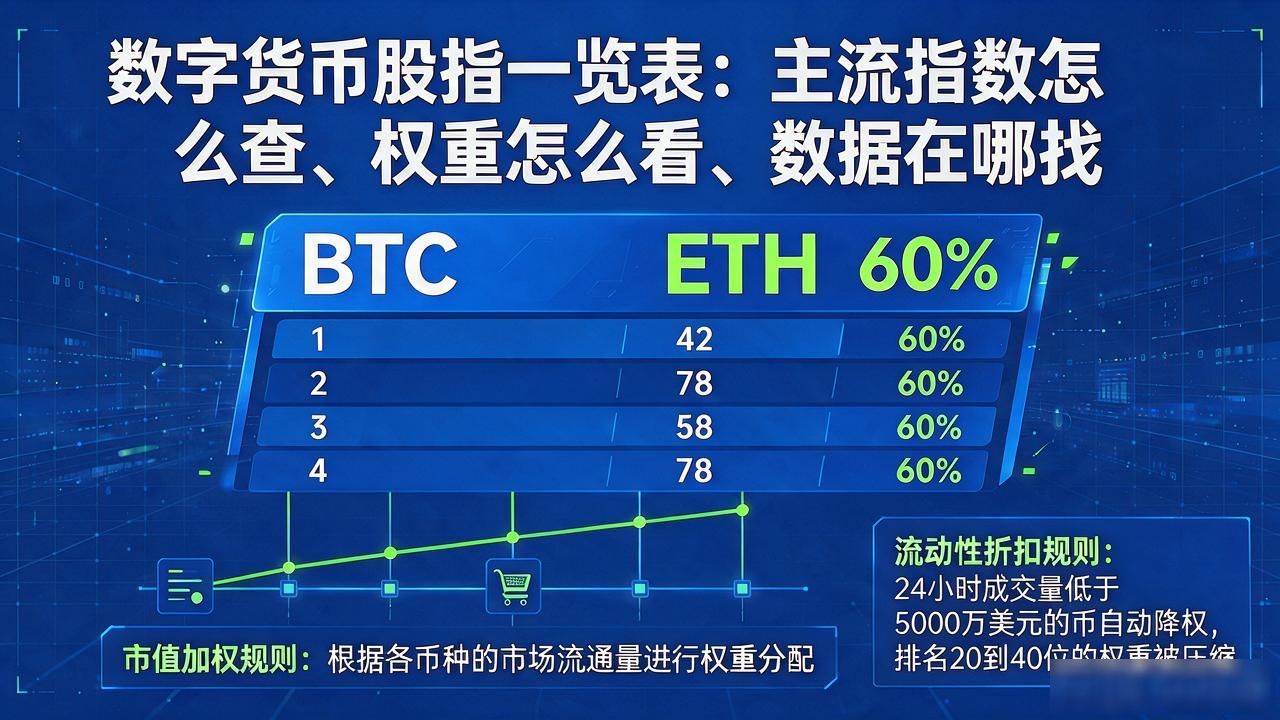 数字货币股指一览表：主流指数怎么查、权重怎么看、数据在哪找