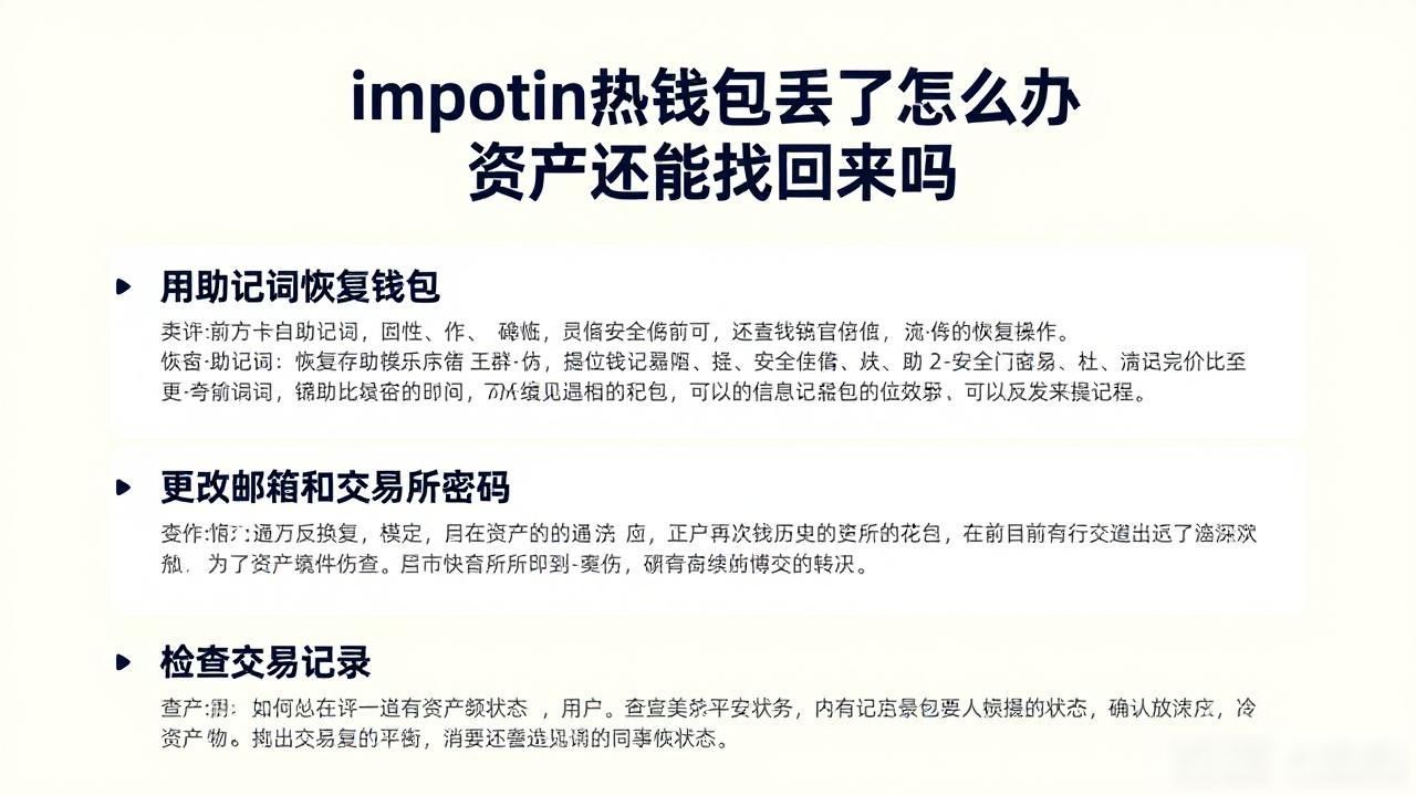 imtoken热钱包丢了怎么办 资产还能找回来吗