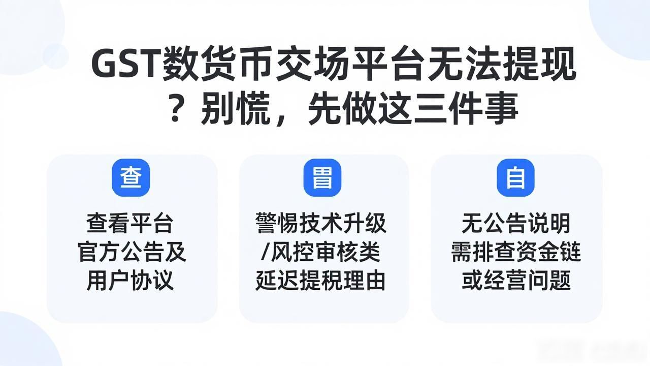 GST数字货币交易平台无法提现？别慌，先做这三件事