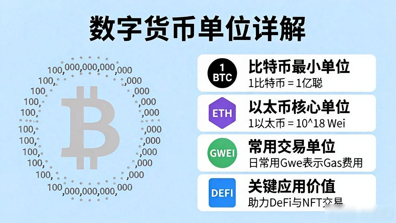数字货币的单位是什么？一文搞懂聪、以太、分币