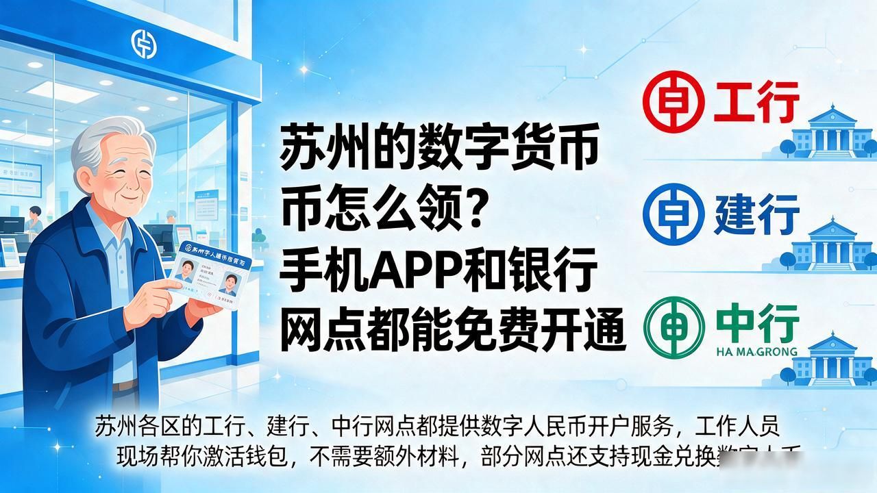 苏州的数字货币怎么领？手机APP和银行网点都能免费开通