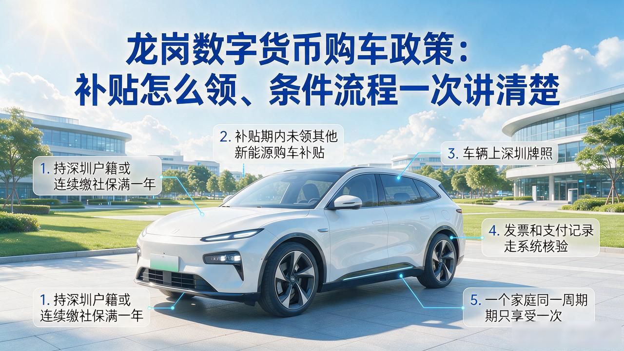 龙岗数字货币购车政策:补贴怎么领、条件流程一次讲清楚
