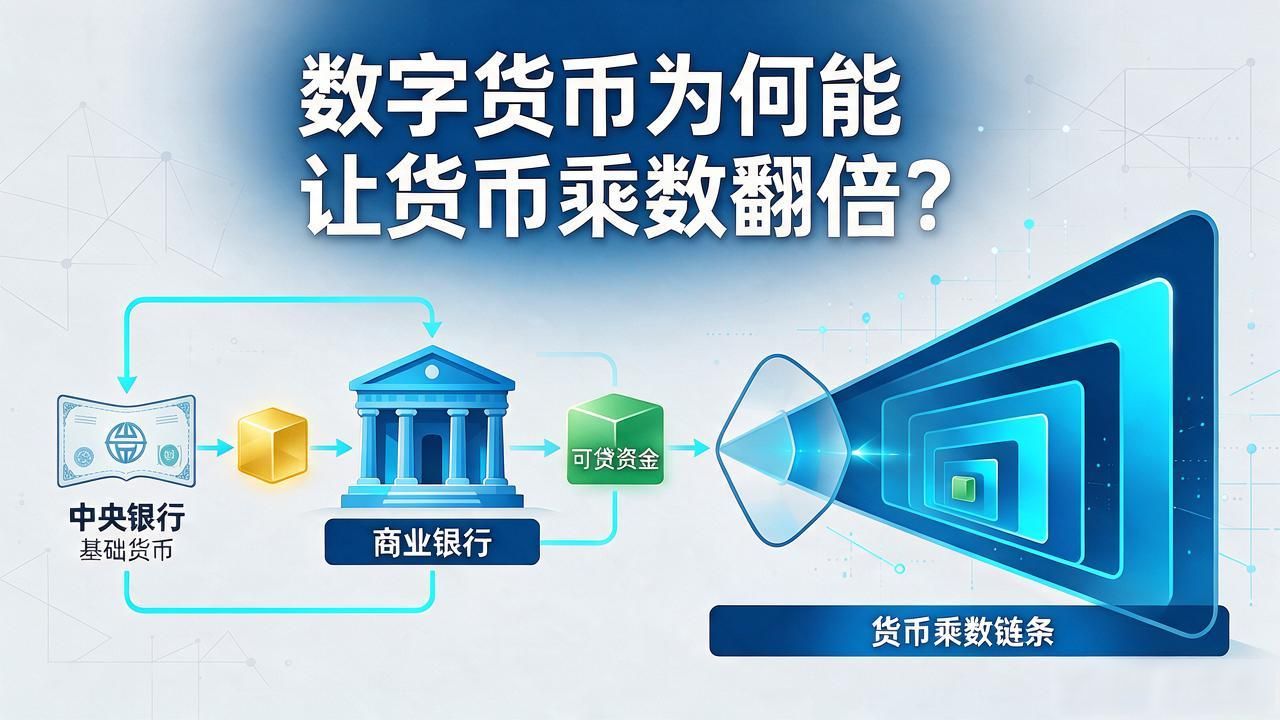 数字货币为何能让货币乘数翻倍？