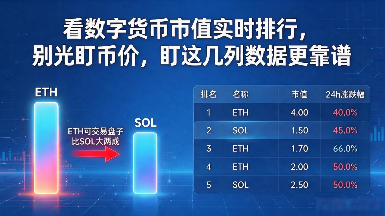 看数字货币市值实时排行，别光盯币价，盯这几列数据更靠谱