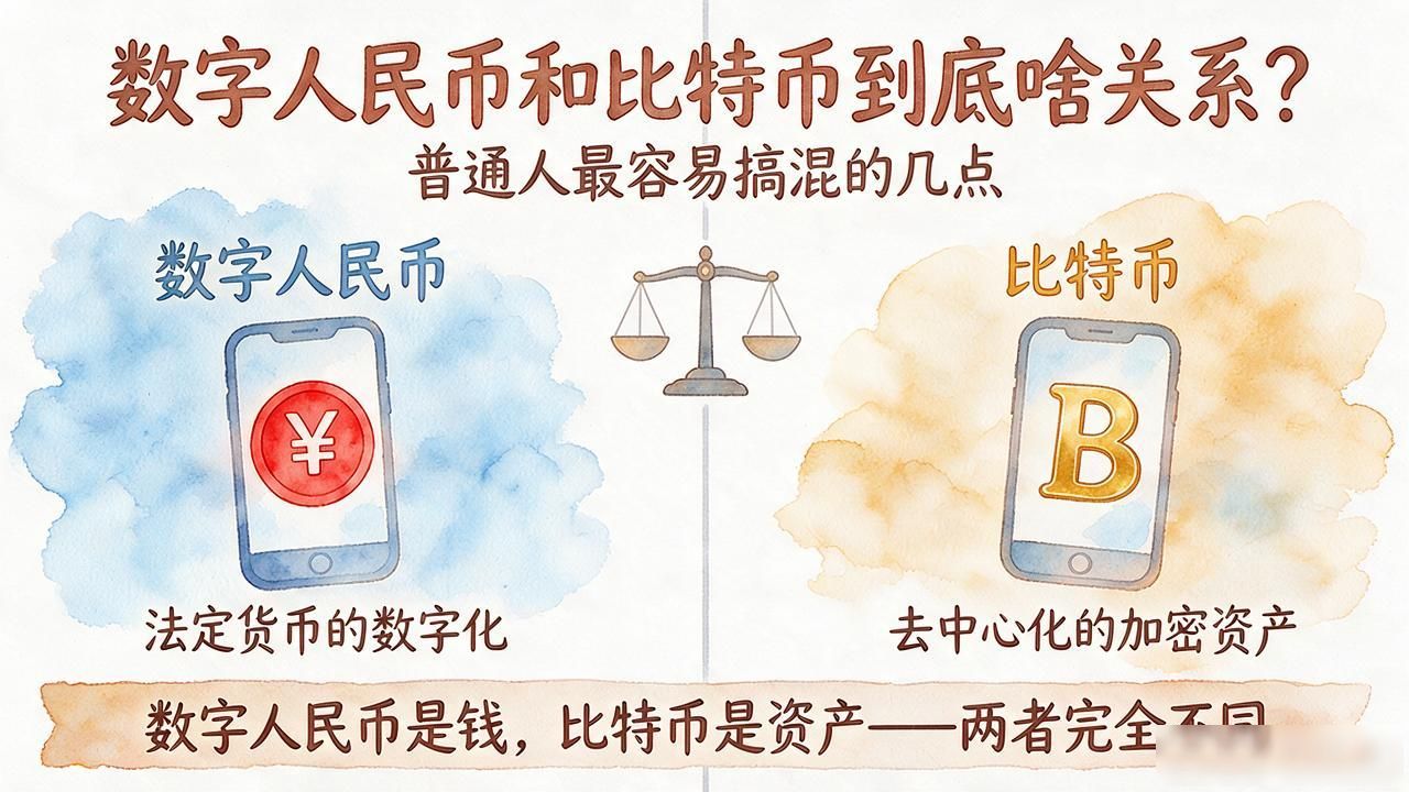 数字人民币和比特币到底啥关系？普通人最容易搞混的几点