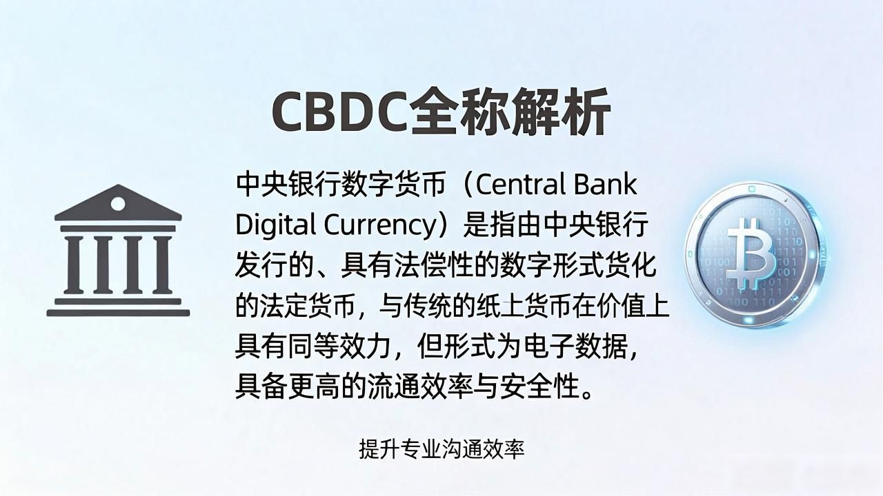 什么是政府数字货币英文缩写？CBDC全称解析