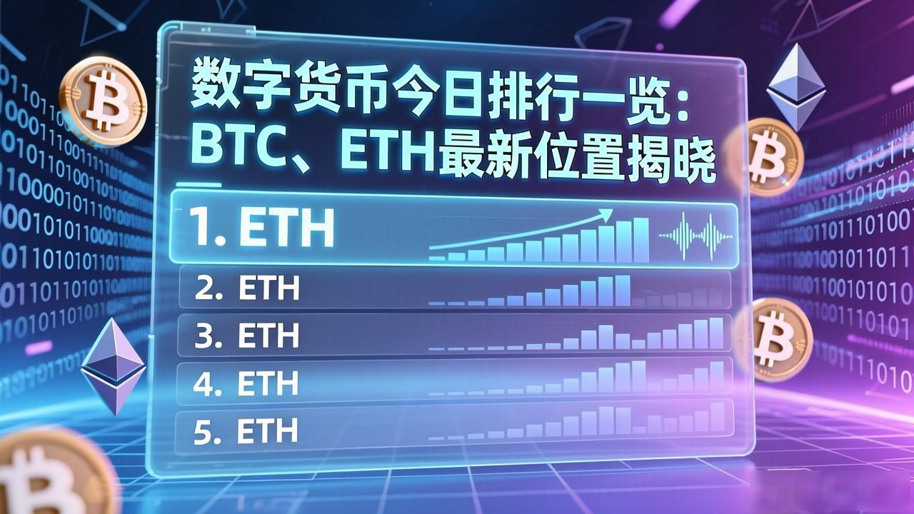 数字货币今日排行一览：BTC、ETH最新位置揭晓