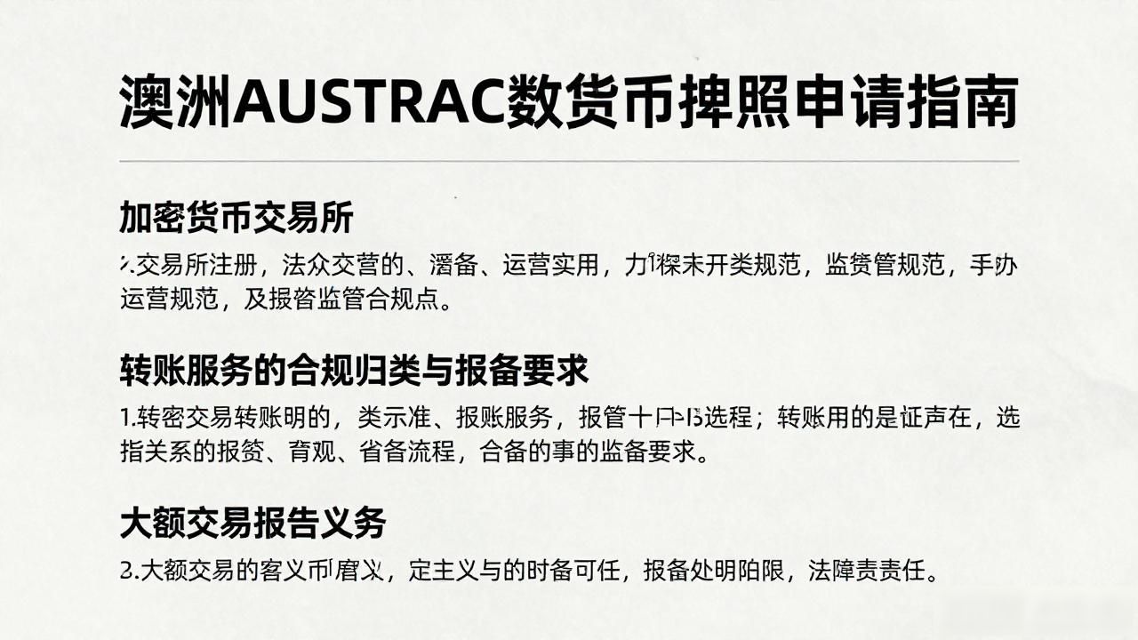 澳洲AUSTRAC数字货币牌照申请指南