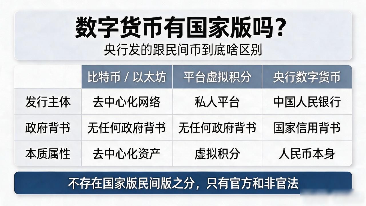数字货币有国家版吗？央行发的跟民间币到底啥区别