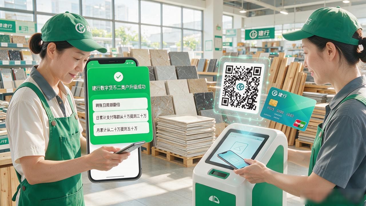 建行数字货币升级二类，转账日限额翻倍，手机上五分钟就能搞定