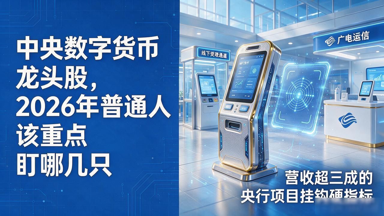 中央数字货币龙头股，2026年普通人该重点盯哪几只