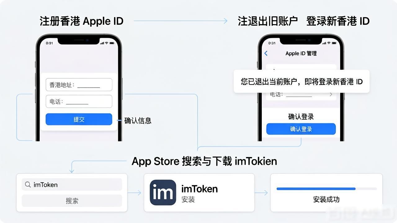 没有香港ID如何下载imToken苹果版？教你三步搞定