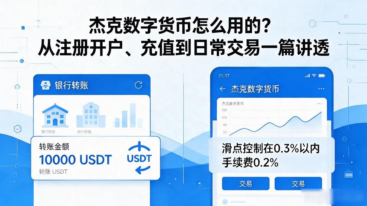 杰克数字货币怎么用的？从注册开户、充值到日常交易一篇讲透