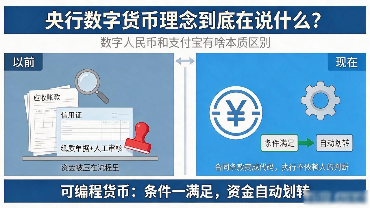 央行数字货币理念到底在说什么？数字人民币和支付宝有啥本质区别